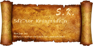 Sátor Krisztián névjegykártya